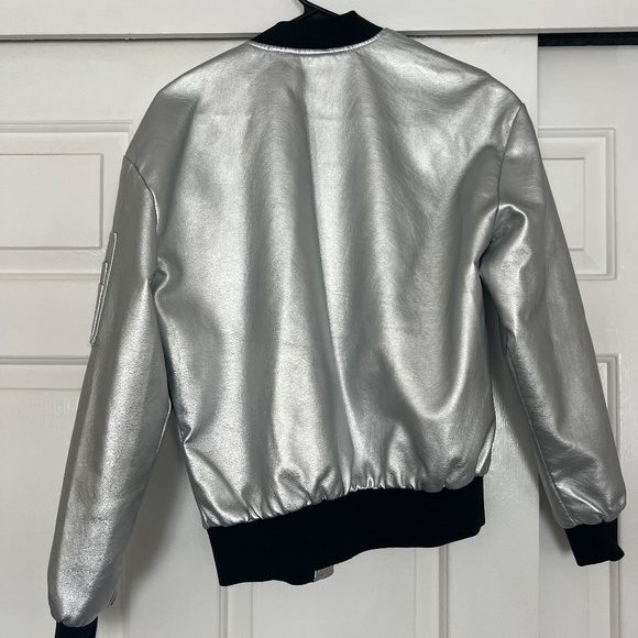 Apperloth A Zip Up PU Leather Bomber Jacket - Picture 2 of 3